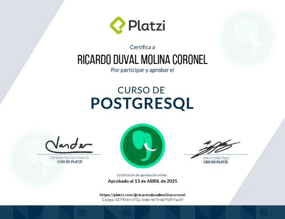 PostgreSQL certificate