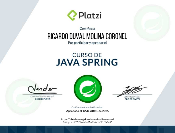 Java Spring certificate